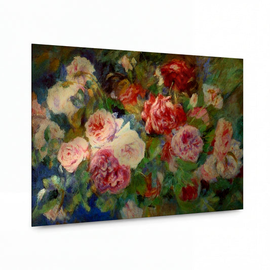 Obraz Pierre-Auguste Renoir — Roses — kovový obraz na hliníkovém panelu — kovový obraz na hliníkovém panelu