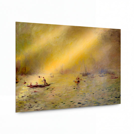 Obraz Pierre-Auguste Renoir — Pohled na Benátky v mlze — kovový obraz na hliníkovém panelu — kovový obraz na hliníkovém panelu