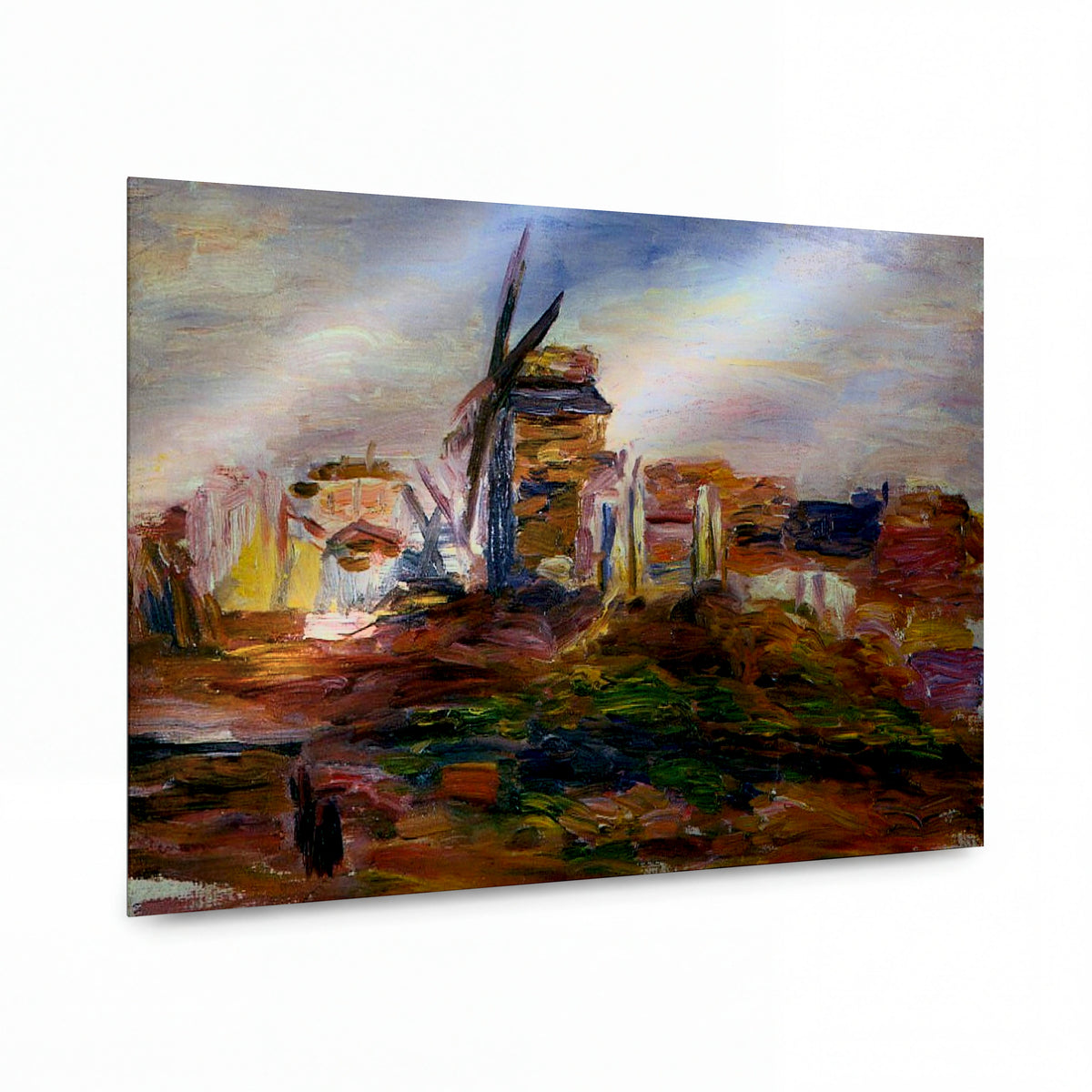 Obraz Pierre-Auguste Renoir — Windmill — reprodukce na kovovém panelu s vysokým leskem