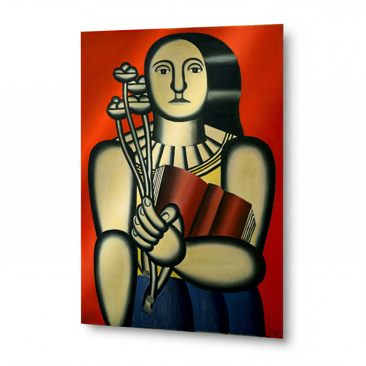 Obraz Fernand Léger — Woman with a Book — kovový obraz na hliníkovém panelu