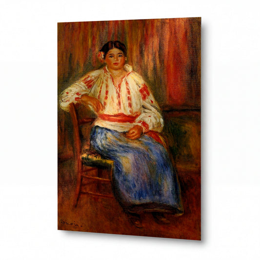 Obraz Pierre-Auguste Renoir — Young Roumanian — kovový obraz na hliníkovém panelu — kovový obraz na hliníkovém panelu