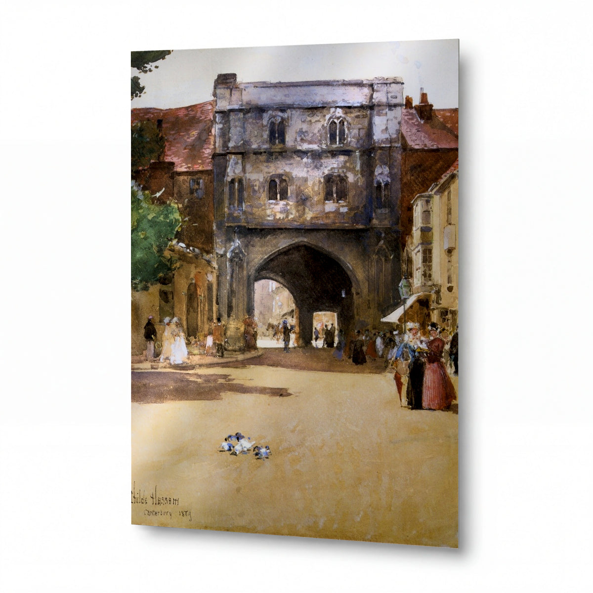 Obraz Frederick Childe Hassam — Gateway at Canterbury — hliníkový panel s vysokým leskem — hliníkový panel s vysokým leskem