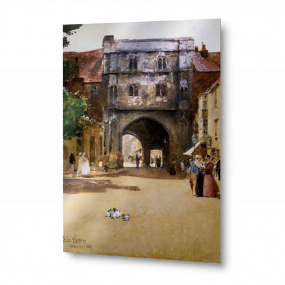 Obraz Frederick Childe Hassam — Gateway at Canterbury — hliníkový panel s vysokým leskem — hliníkový panel s vysokým leskem