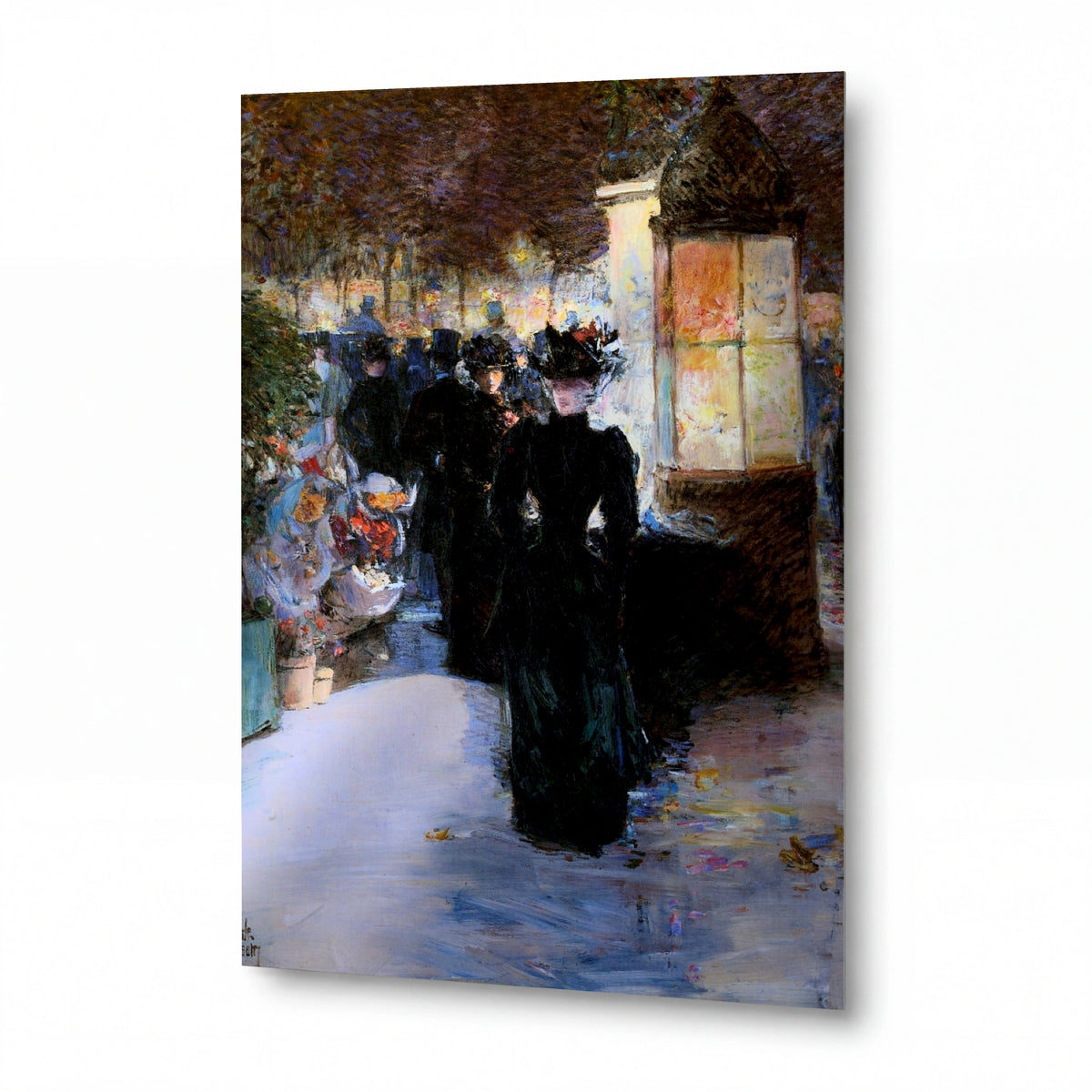 Obraz Frederick Childe Hassam — Paris Nocturne — lesklý obraz na hliníku