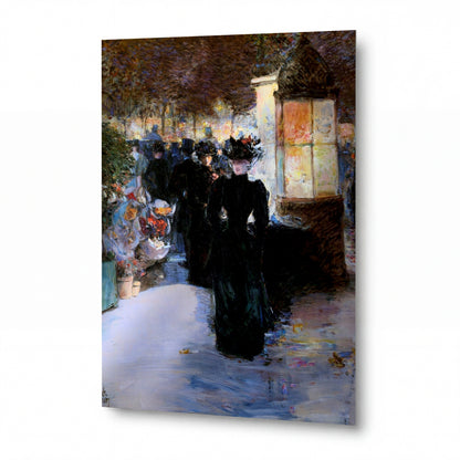 Obraz Frederick Childe Hassam — Paris Nocturne — lesklý obraz na hliníku