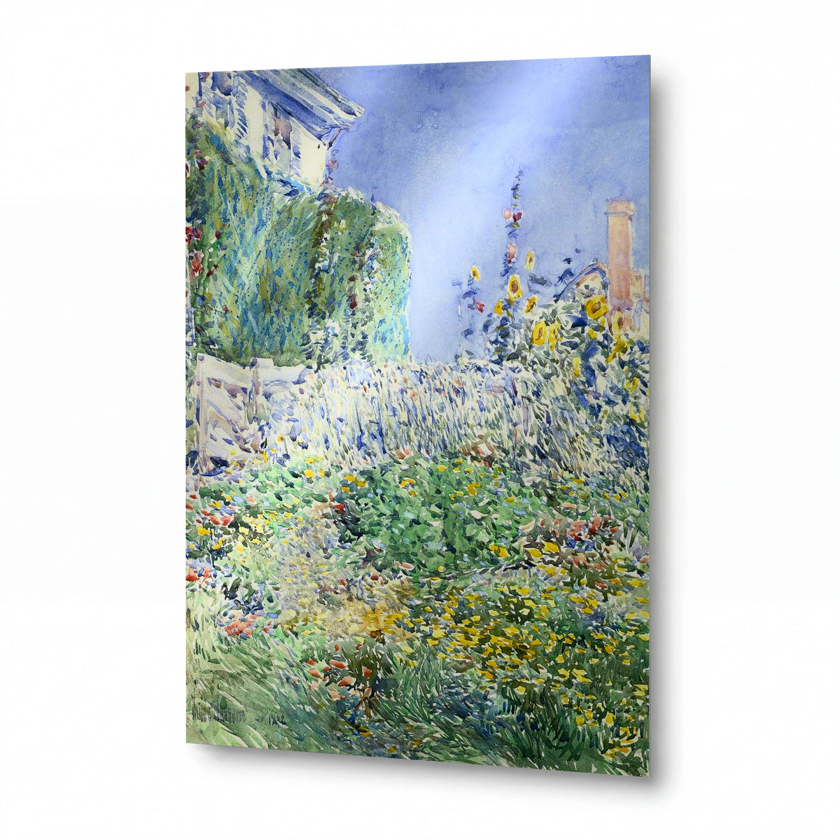 Obraz Frederick Childe Hassam — Thaxter's Garden — lesklý kovový obraz — lesklý kovový obraz