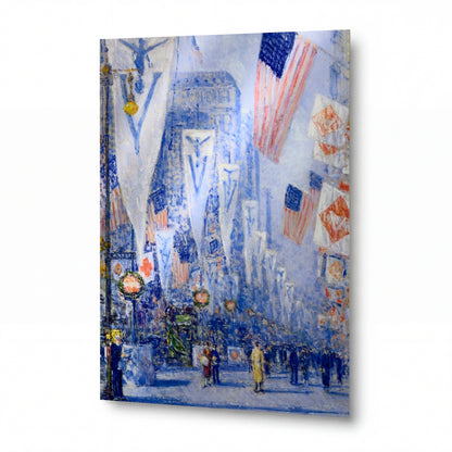 Obraz Frederick Childe Hassam — Victory Day, May 1919 — kovový obraz na hliníkovém panelu