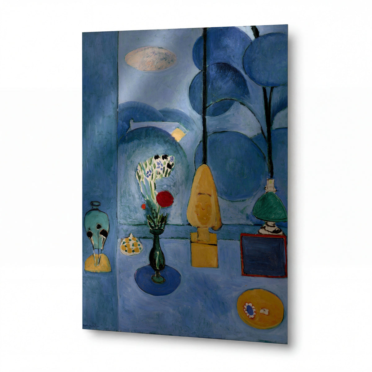 Obraz Henri Matisse — The Blue Window — reprodukce na lesklém hliníkovém panelu — reprodukce na lesklém hliníkovém panelu