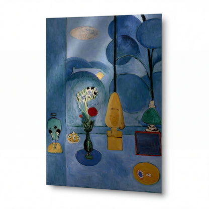 Obraz Henri Matisse — The Blue Window — reprodukce na lesklém hliníkovém panelu — reprodukce na lesklém hliníkovém panelu