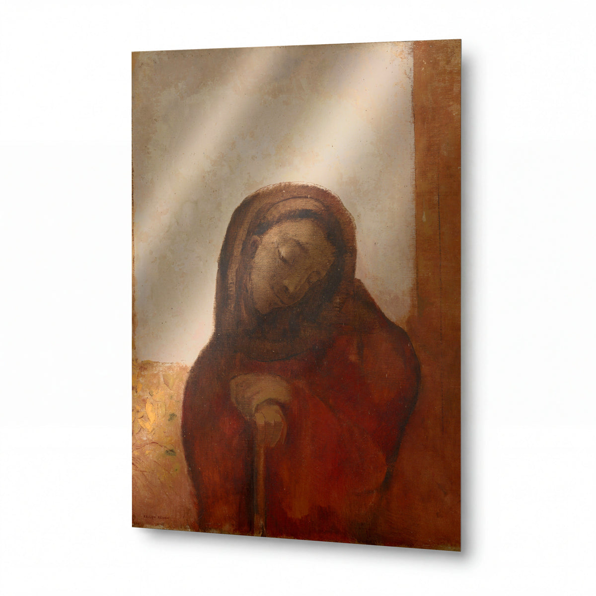 Obraz Odilon Redon — Despair — reprodukce na kovovém panelu s vysokým leskem