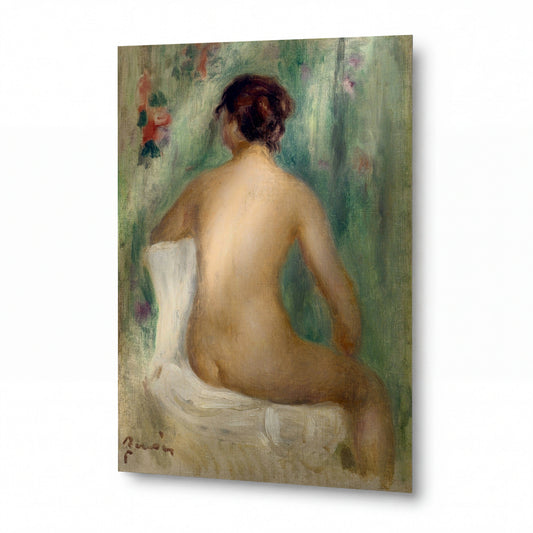 Obraz Pierre-Auguste Renoir — Sedící akt zezadu — lesklý kovový obraz — lesklý kovový obraz