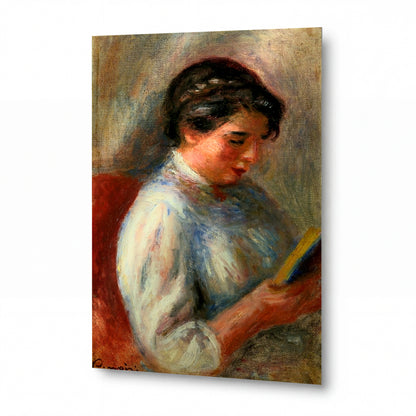 Obraz Pierre-Auguste Renoir — The Reader — kovová reprodukce s vysokým leskem — kovová reprodukce s vysokým leskem