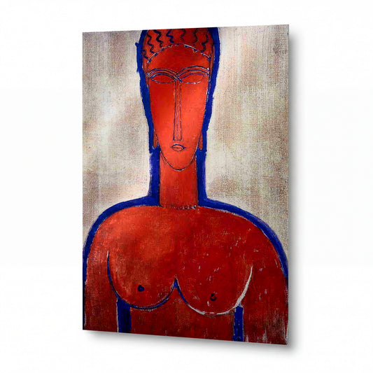 Obraz Amedeo Modigliani — Big Red Buste — luxusní reprodukce na kovu — luxusní reprodukce na kovu
