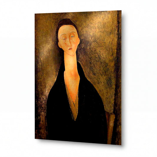 Obraz Amedeo Modigliani — Lunia Czechowska — kovový obraz na hliníkovém panelu — kovový obraz na hliníkovém panelu