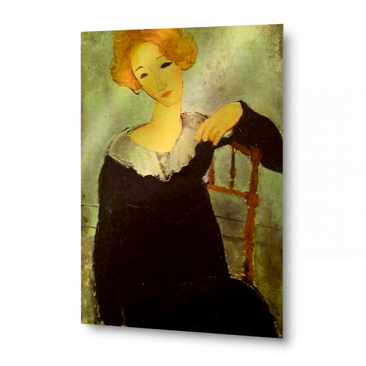 Obraz Amedeo Modigliani — Women with Red Hair — prémiová reprodukce na kovovém panelu — prémiová reprodukce na kovovém panelu