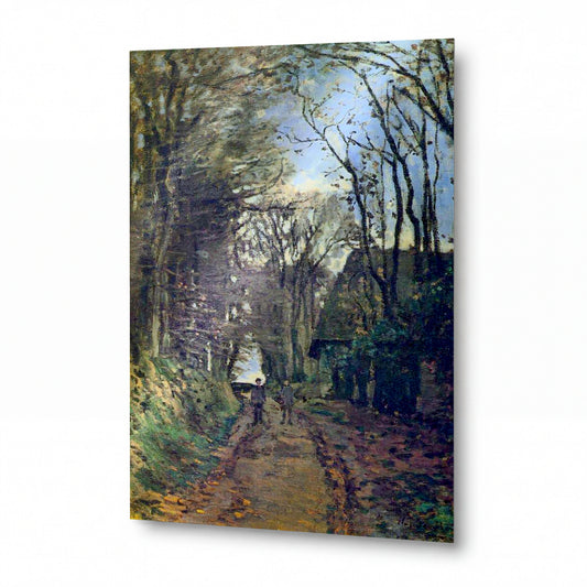 Obraz Claude Monet — Cesta alejí se stromy — reprodukce na lesklém hliníkovém panelu