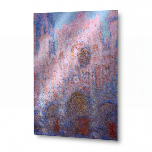 Obraz Claude Monet — Rouenská katedrála v ranním světle — hliníkový panel s vysokým leskem — hliníkový panel s vysokým leskem