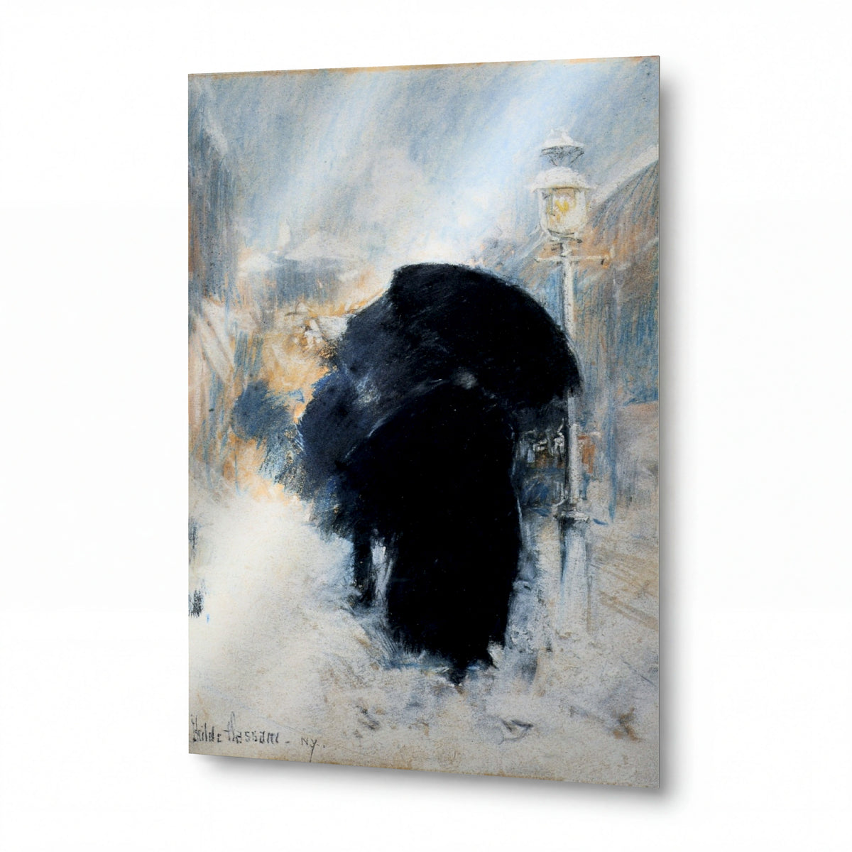 Obraz Frederick Childe Hassam — A New York Blizzard — hliníkový panel s vysokým leskem