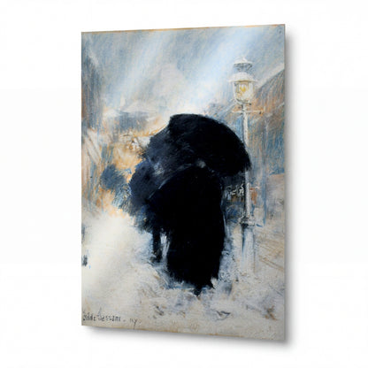 Obraz Frederick Childe Hassam — A New York Blizzard — hliníkový panel s vysokým leskem