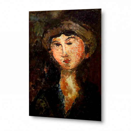 Obraz Modigliani Amedeo — Beatrice Hastings — prémiová reprodukce na kovovém panelu — prémiová reprodukce na kovovém panelu