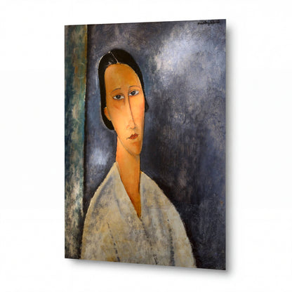 Obraz Amedeo Modigliani — Madame Zborowska — lesklý obraz na hliníku — lesklý obraz na hliníku