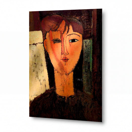 Obraz Amedeo Modigliani — Raimondo — kovová reprodukce s vysokým leskem — kovová reprodukce s vysokým leskem