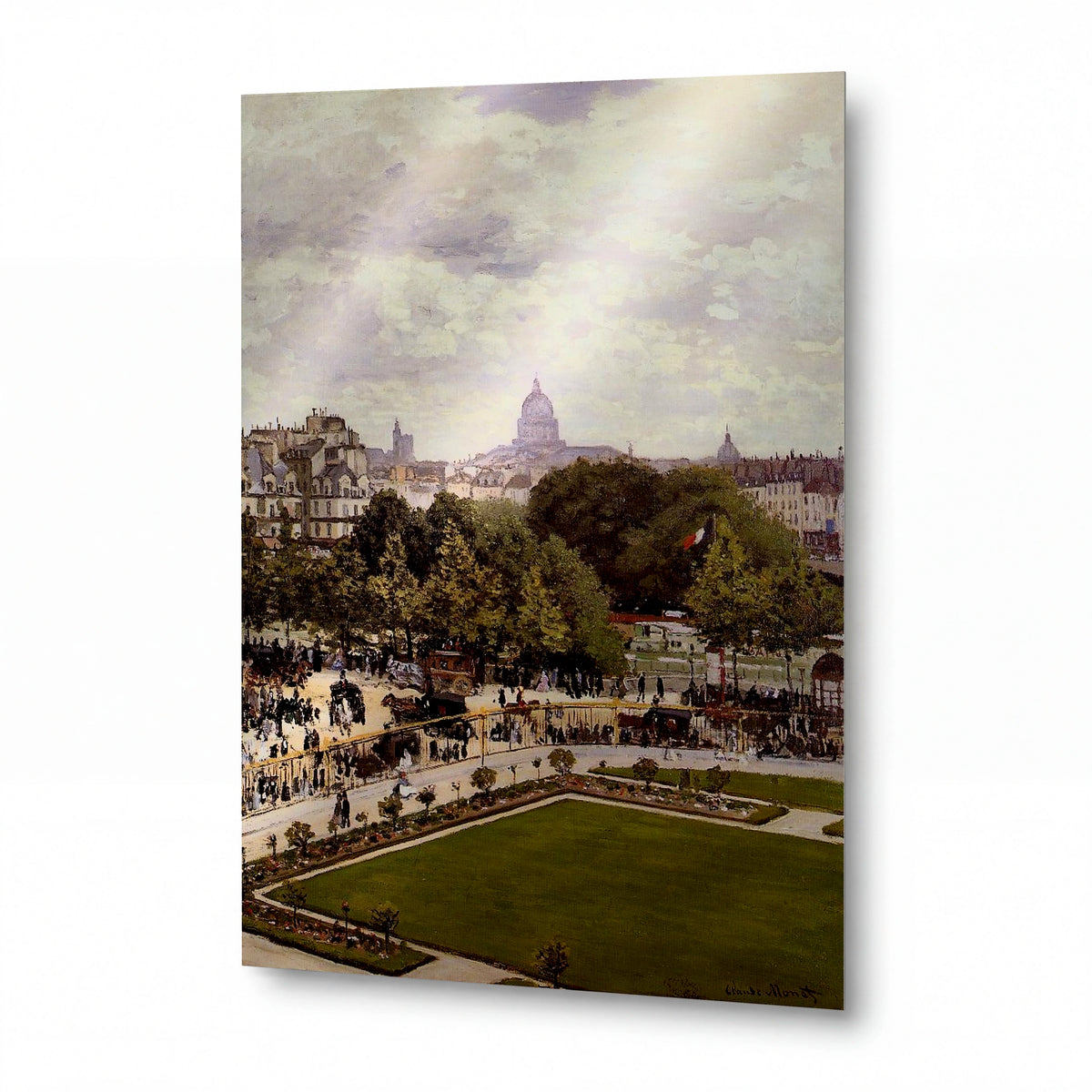 Obraz Claude Monet — Zahrada paláce Tuileries v Paříži — umělecký kovový obraz s vysokým leskem