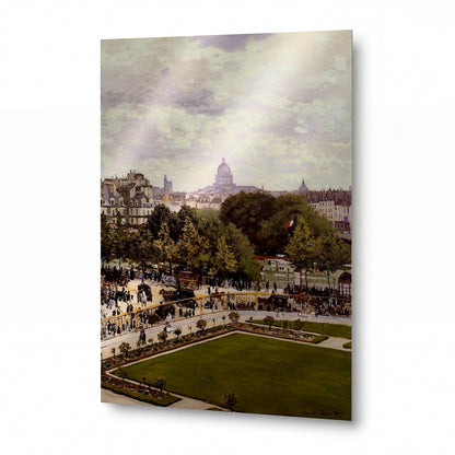 Obraz Claude Monet — Zahrada paláce Tuileries v Paříži — umělecký kovový obraz s vysokým leskem