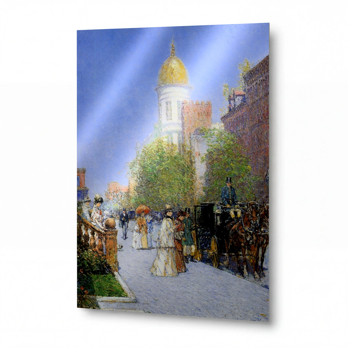 Obraz Frederick Childe Hassam — A Spring Morning — kovová reprodukce s vysokým leskem