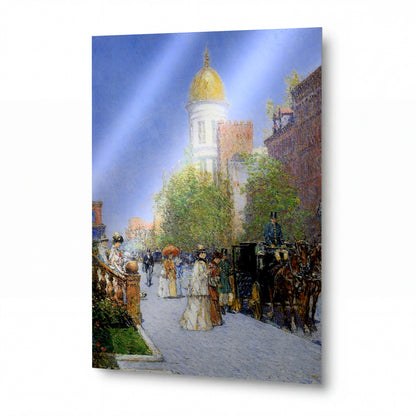 Obraz Frederick Childe Hassam — A Spring Morning — kovová reprodukce s vysokým leskem