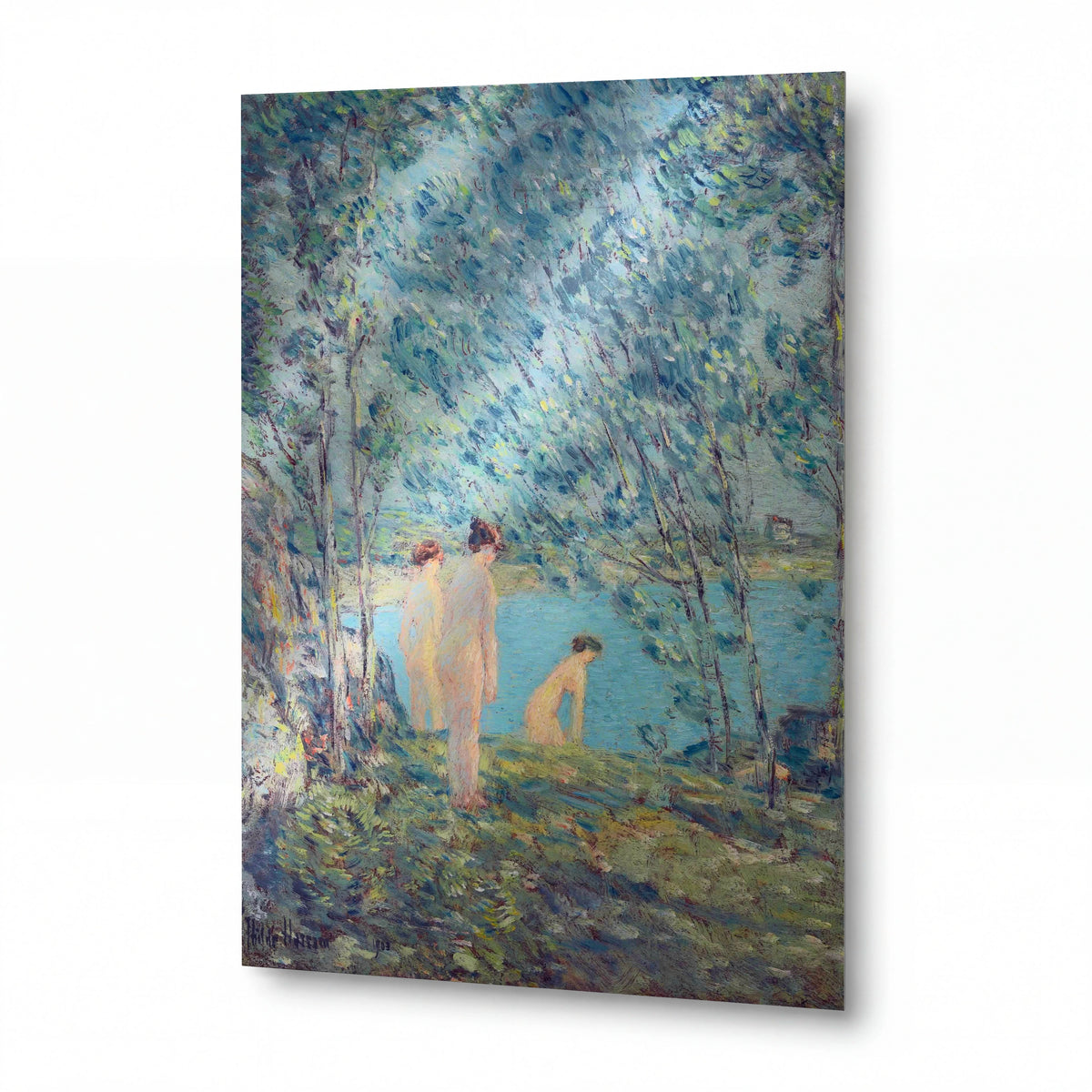 Obraz Frederick Childe Hassam — The Bathers — lesklý kovový obraz — lesklý kovový obraz