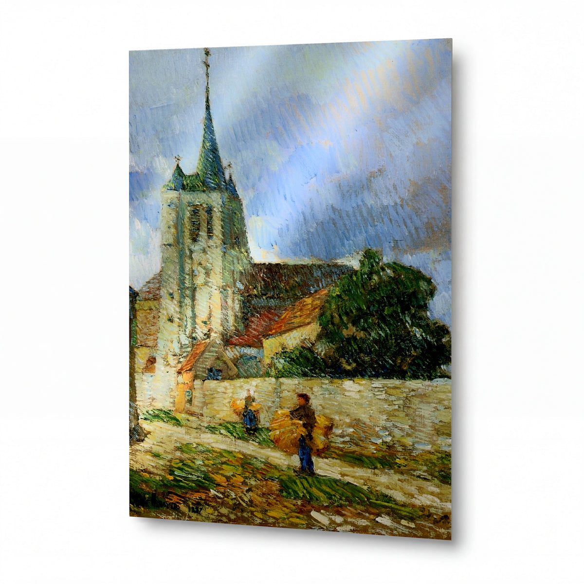 Obraz Frederick Childe Hassam — Village Scene, Breton — hliníkový panel s vysokým leskem — hliníkový panel s vysokým leskem