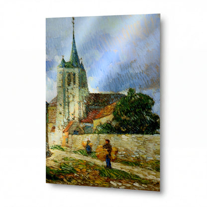 Obraz Frederick Childe Hassam — Village Scene, Breton — hliníkový panel s vysokým leskem — hliníkový panel s vysokým leskem