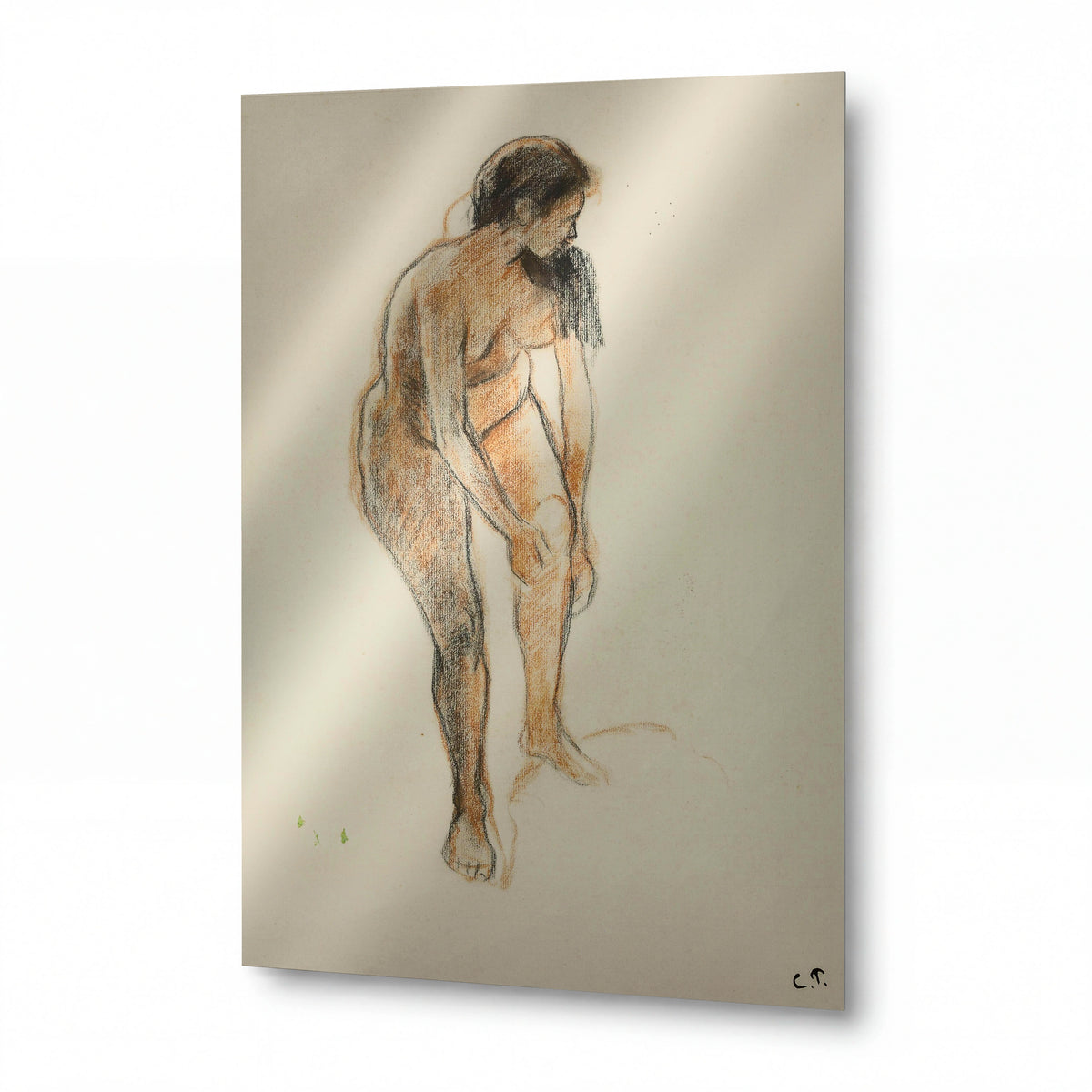 Obraz Camille Pissarro — Bather — umělecká reprodukce na hliníku — umělecká reprodukce na hliníku