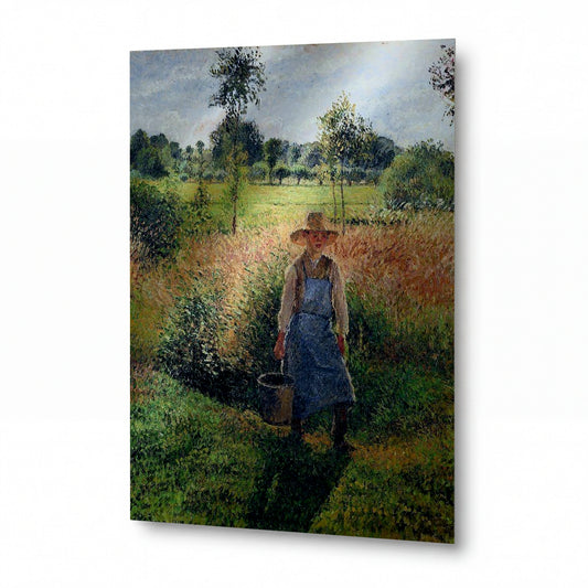 Obraz Camille Pissarro — The Gardener, Afternoon Sun, Eragny, 1899 — prémiová reprodukce na kovovém panelu