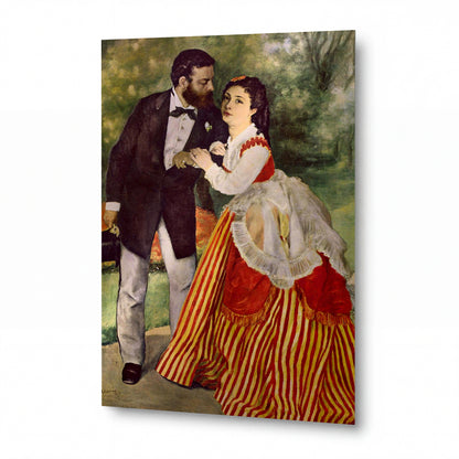 Obraz Pierre-Auguste Renoir — Alfred Sisley s manželkou — reprodukce na lesklém hliníkovém panelu — reprodukce na lesklém hliníkovém panelu