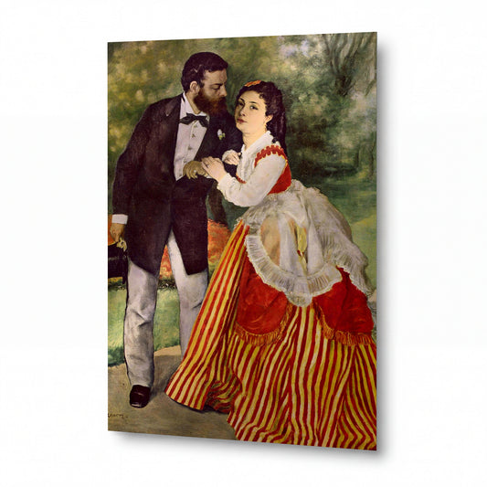Obraz Pierre-Auguste Renoir — Alfred Sisley s manželkou — reprodukce na lesklém hliníkovém panelu — reprodukce na lesklém hliníkovém panelu