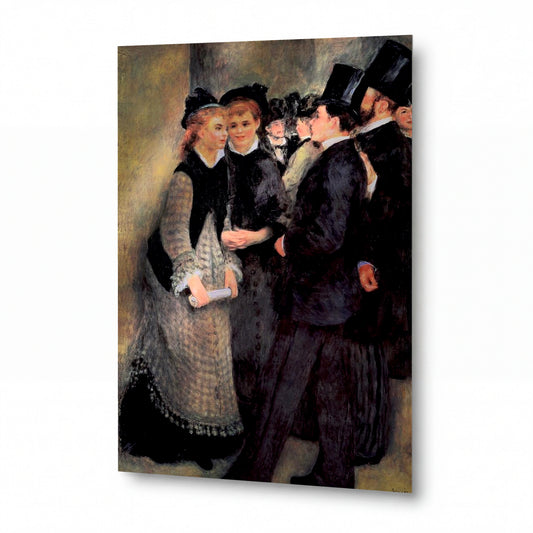 Obraz Pierre-Auguste Renoir — Leaving the Conservatoire — prémiová reprodukce na kovovém panelu — prémiová reprodukce na kovovém panelu