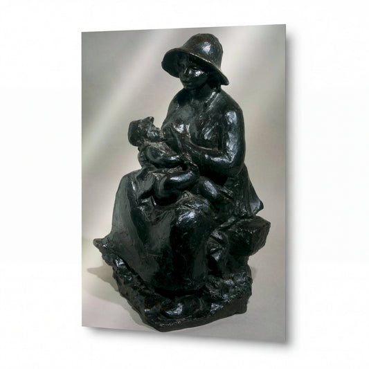 Obraz Pierre Auguste Renoir — Mother and Child — umělecký kovový obraz s vysokým leskem — umělecký kovový obraz s vysokým leskem