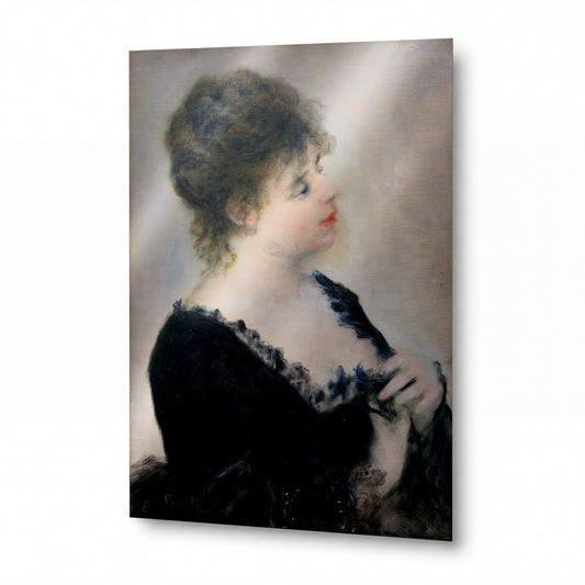 Obraz Pierre-Auguste Renoir — Portrait of a Young Woman, 1876 — kovový obraz s vysokým leskem