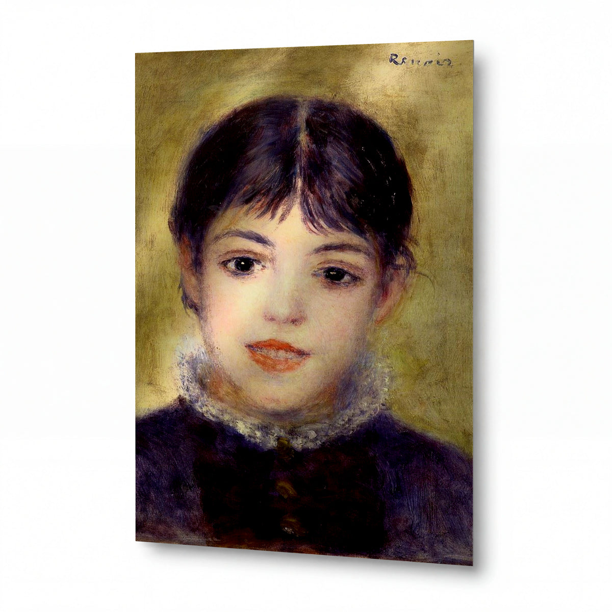 Obraz Pierre-Auguste Renoir — Smiling Young Girl — kovový obraz s vysokým leskem — kovový obraz s vysokým leskem