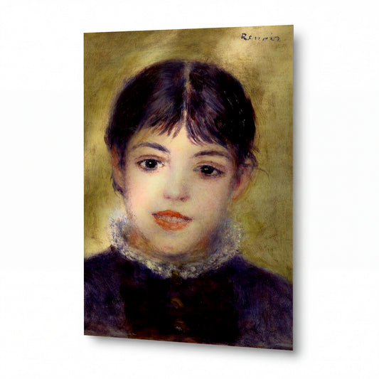 Obraz Pierre-Auguste Renoir — Smiling Young Girl — kovový obraz s vysokým leskem — kovový obraz s vysokým leskem
