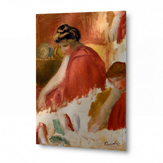 Obraz Renoir — Two Women in Red Robes — luxusní reprodukce na kovu — luxusní reprodukce na kovu