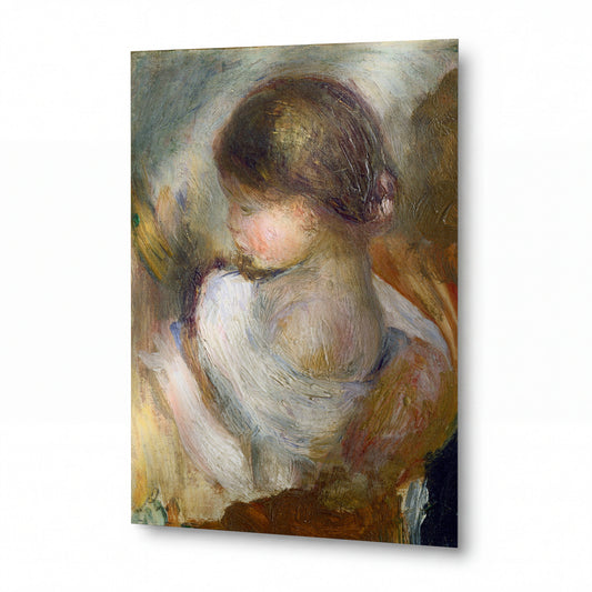 Obraz Pierre-Auguste Renoir — Young Girl Reading — kovová reprodukce s vysokým leskem