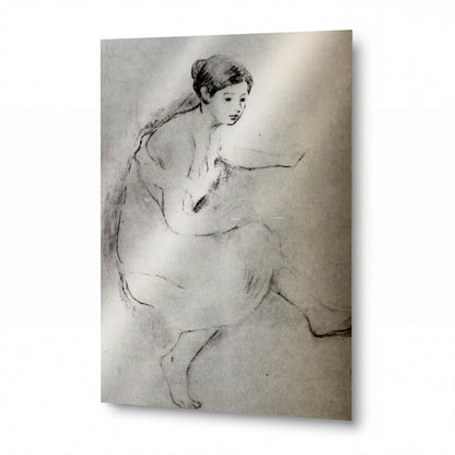Obraz Berthe Morisot — Bather out of Shirt, Marthe — reprodukce na kovovém panelu s vysokým leskem