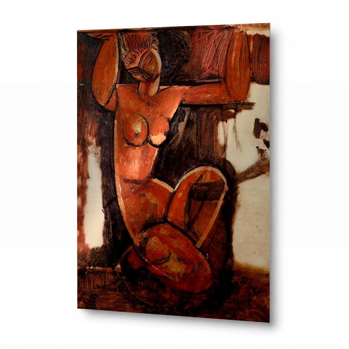 Obraz Amedeo Modigliani — Karyatida — kovová reprodukce s vysokým leskem