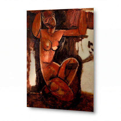 Obraz Amedeo Modigliani — Karyatida — kovová reprodukce s vysokým leskem