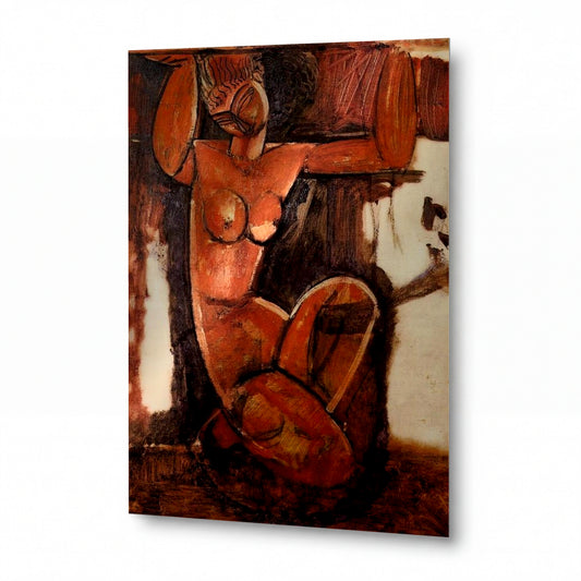 Obraz Amedeo Modigliani — Karyatida — kovová reprodukce s vysokým leskem