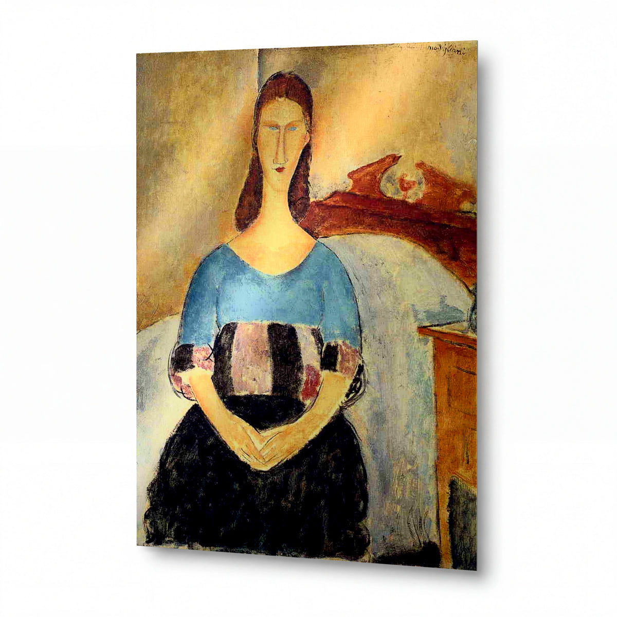 Obraz Amedeo Modigliani — Jeanne Hébuterne — hliníkový panel s vysokým leskem — hliníkový panel s vysokým leskem