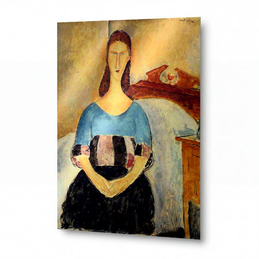 Obraz Amedeo Modigliani — Jeanne Hébuterne — hliníkový panel s vysokým leskem — hliníkový panel s vysokým leskem